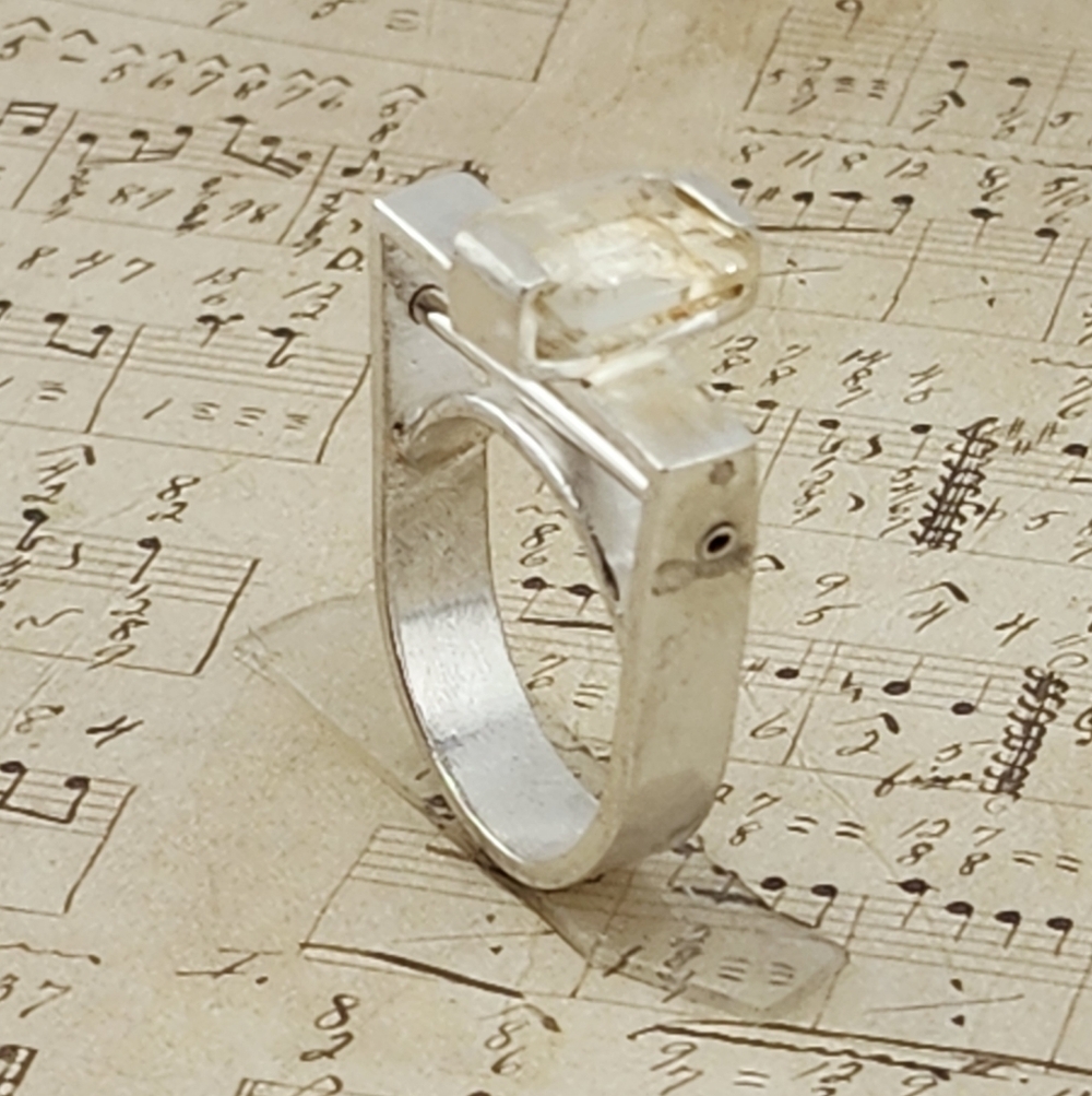 AVANT GARDE CITRINE EMERALS CUT RING HANDMADE IN STERLING SILVER SZ 7 - Picture 3 of 13